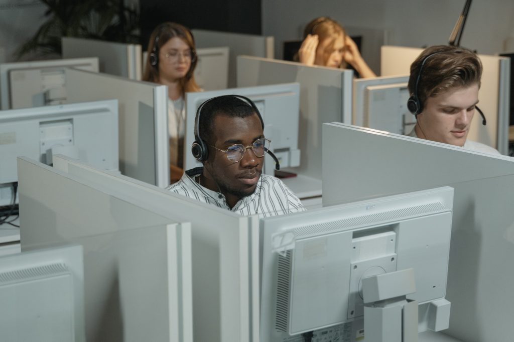 A call center for an accounting package