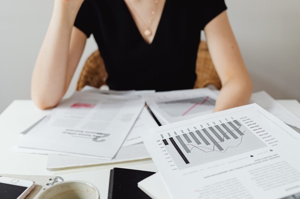 Close up photo of accounting documents