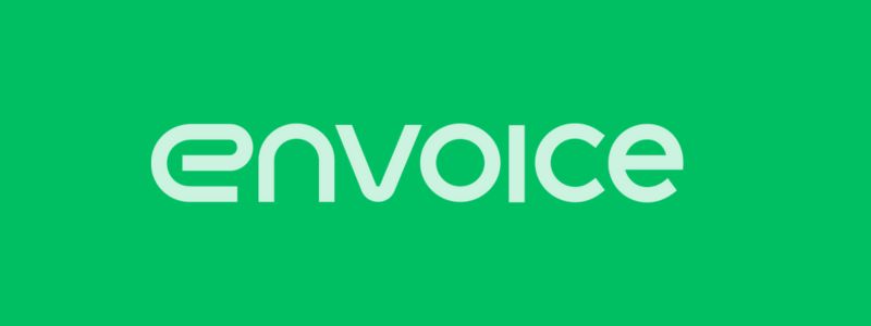 Envoice logo on a green background, highlighting one of the best accounts payable systems for automated financial management and invoicing