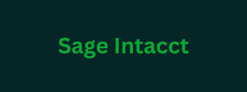Sage Intacct logo on a dark green background, highlighting one of the best accounts payable systems for financial automation and efficiency.