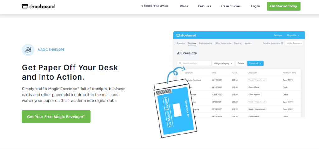 shoeboxed receipt scanner homepage