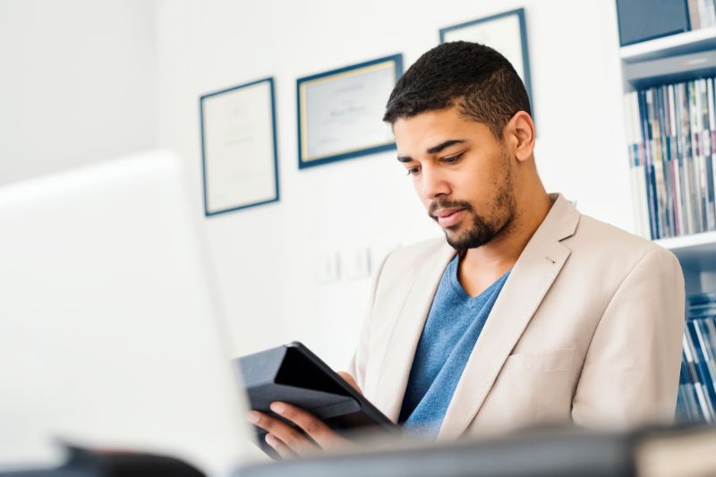 male CPA working