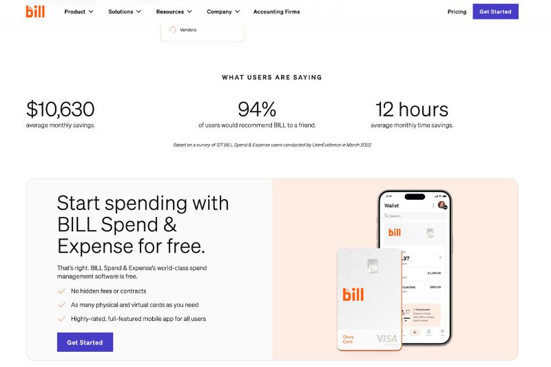 Bill website screenshot