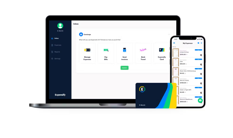 Sreenshot for addition features on Expensify website 