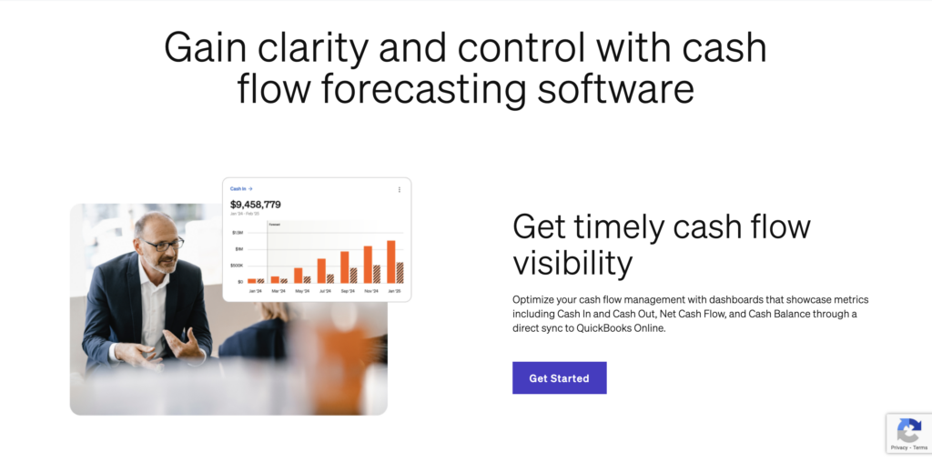 Screenshot for optimizing cash flow management page on bill website 