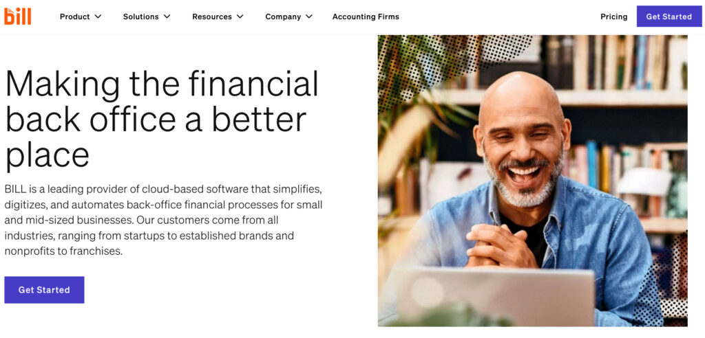 screenshot for Bill website