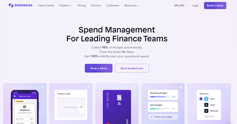 screenshot for Spendesk website