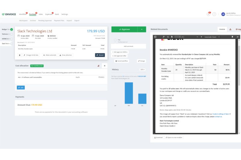 Invoice management dashboard showcasing advanced solutions from accounts payable automation vendors in 2025.