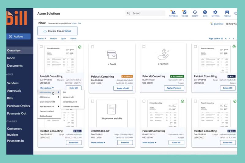 Invoice management interface showcasing next-level accounts payable automation vendors in 2025