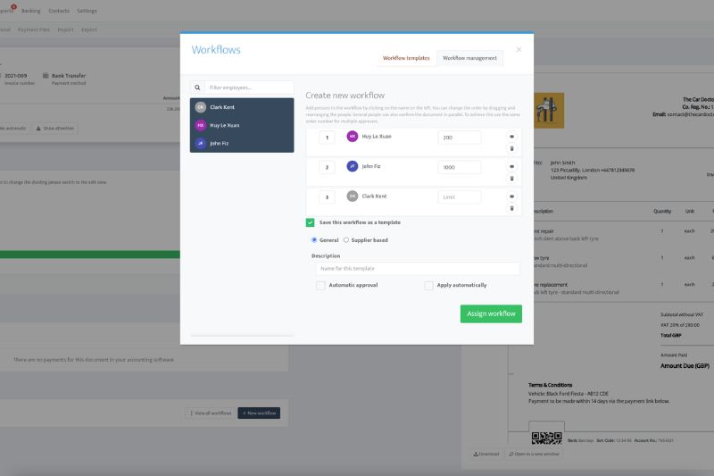 Workflow automation screen showing how AP scanning solutions add value to your business efficiency.